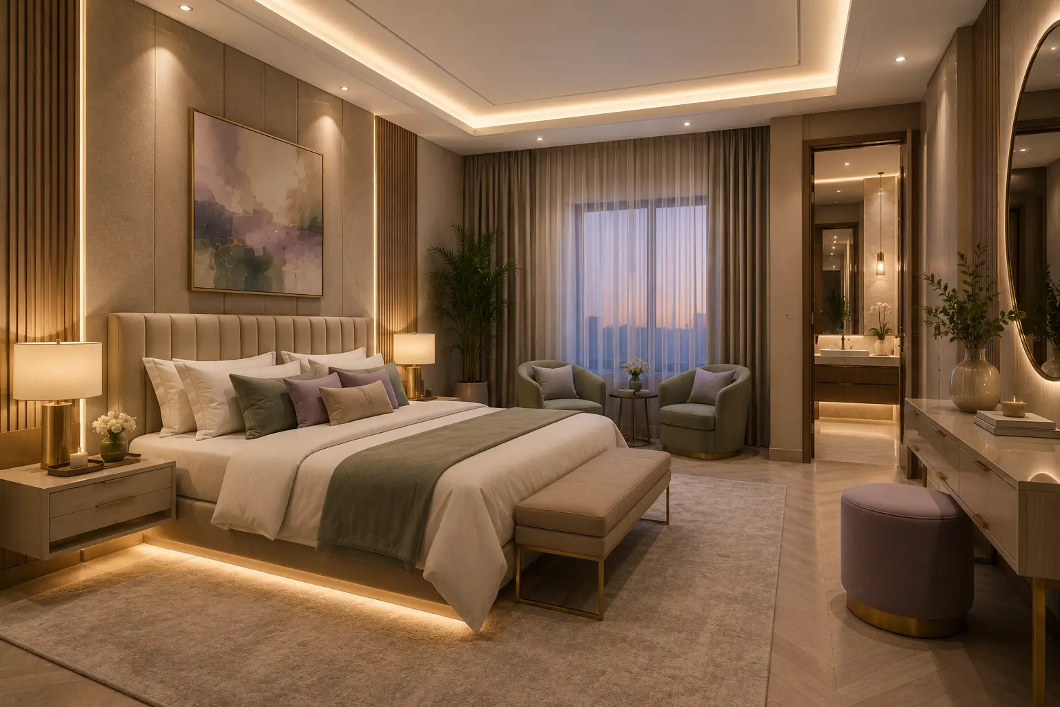 تصميم غرف النوم ماستر: أفكار فاخرة لغرفة نوم تحول إلى واحة استرخاء